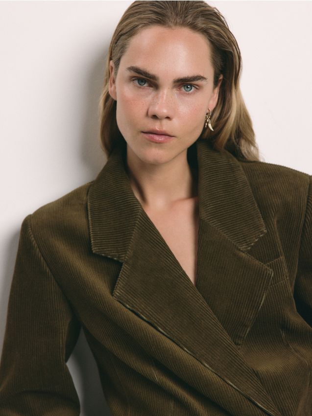 Zweireihiger Cord-Blazer - RESERVED