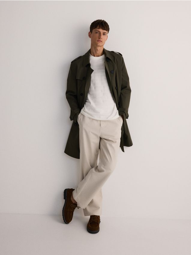 Viscose straight fit trousers - RESERVED
