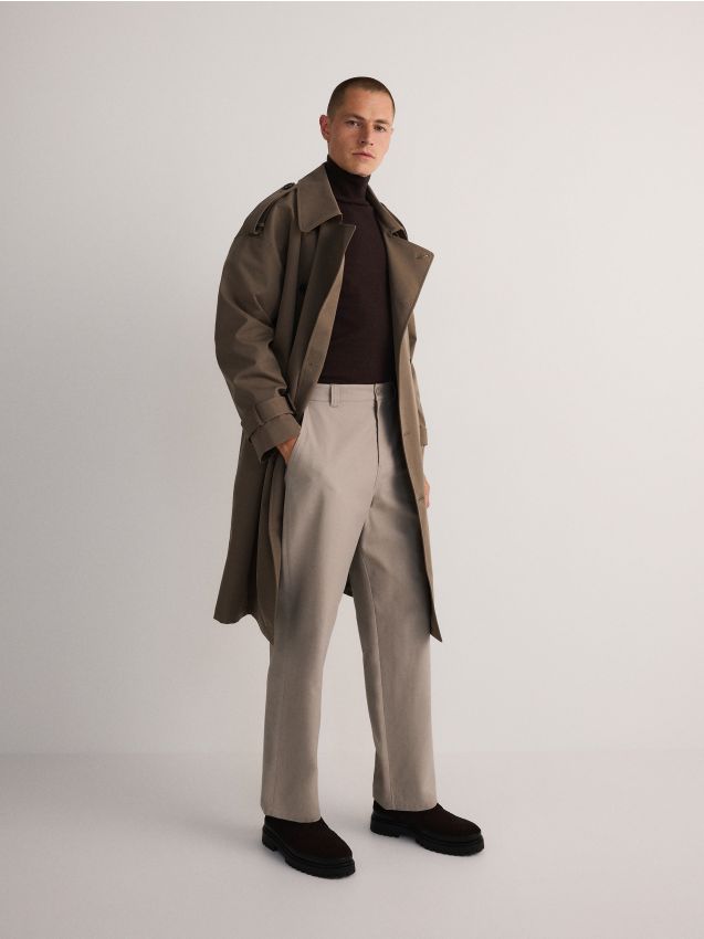 Viscose straight fit trousers - RESERVED