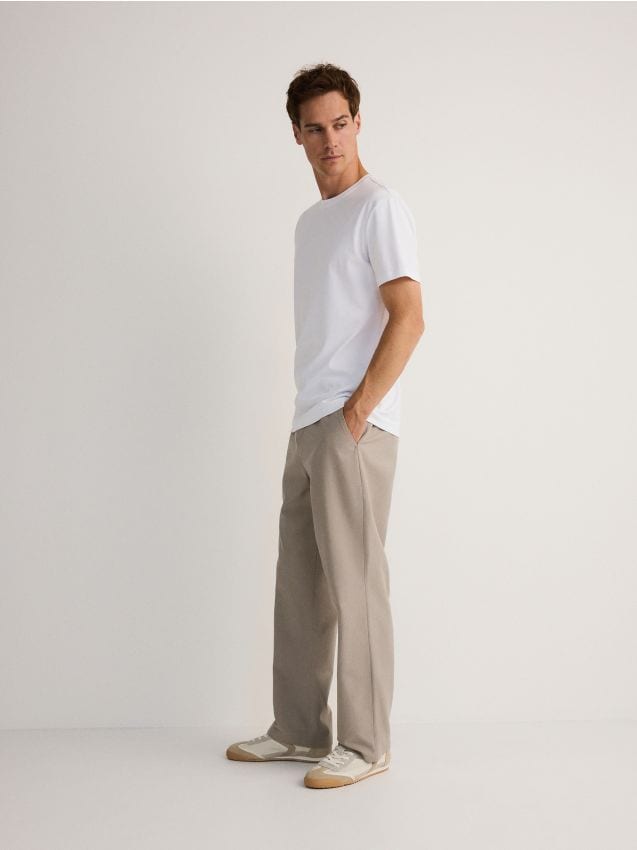 Viscose straight fit trousers - RESERVED