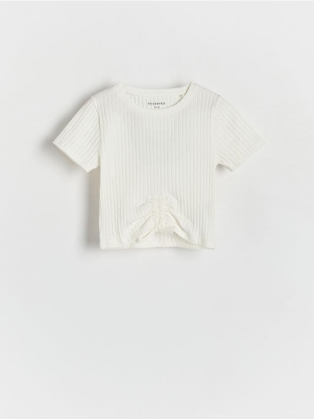 Reserved - tricou cu șnur - crem