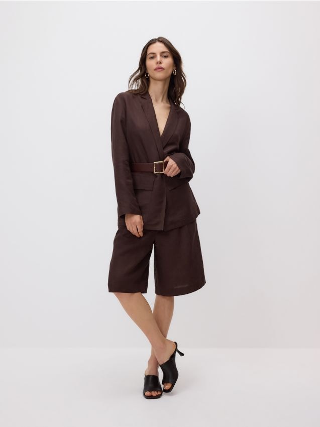 Blazer mit hohem Leinenanteil