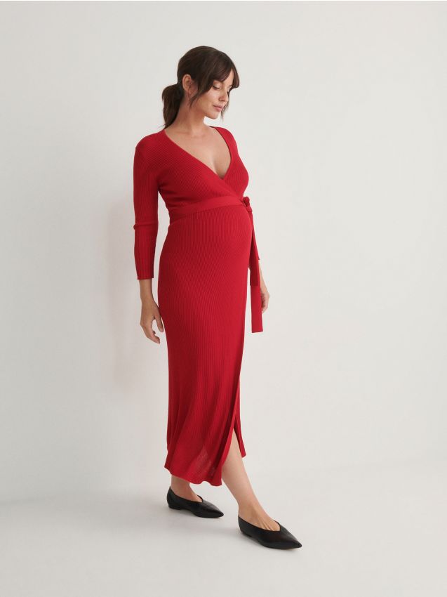 Wrap front jersey dress - RESERVED