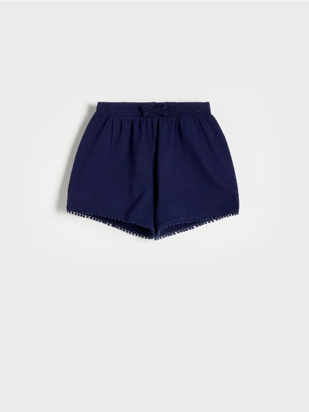 Reserved - pantaloni scurți cu bandă decorativă - bleumarin