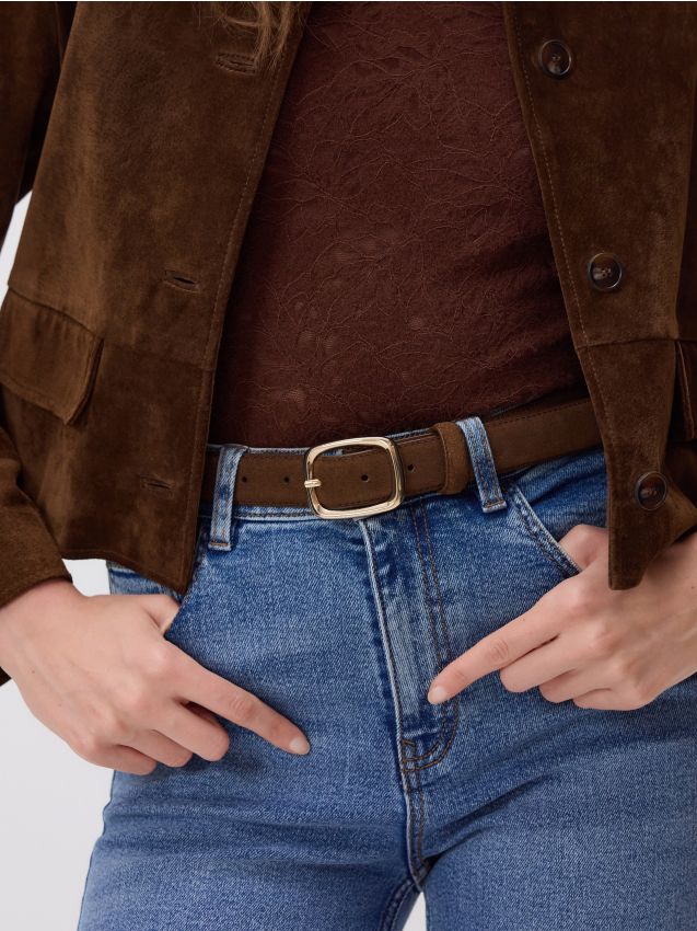 Reserved Reserved - Ζωνάρι σουέτ με αγκράφα