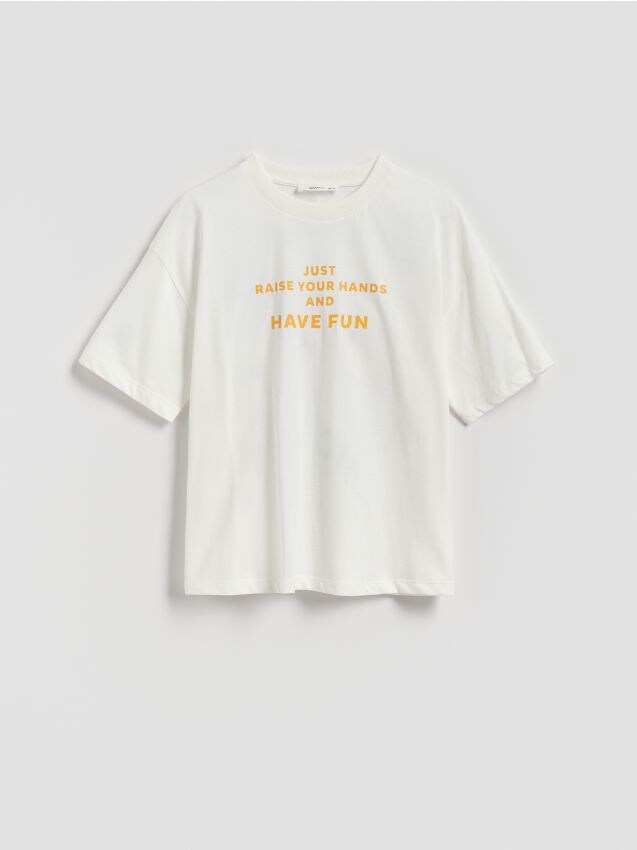 Reserved - Tricou cu imprimeu - crem