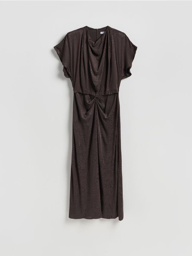 Reserved - Rochie maxi cu model - maro