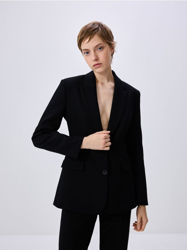 Reserved - ladies` blazer - negru