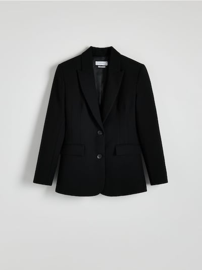 Slim fit blazer i viskoseblanding