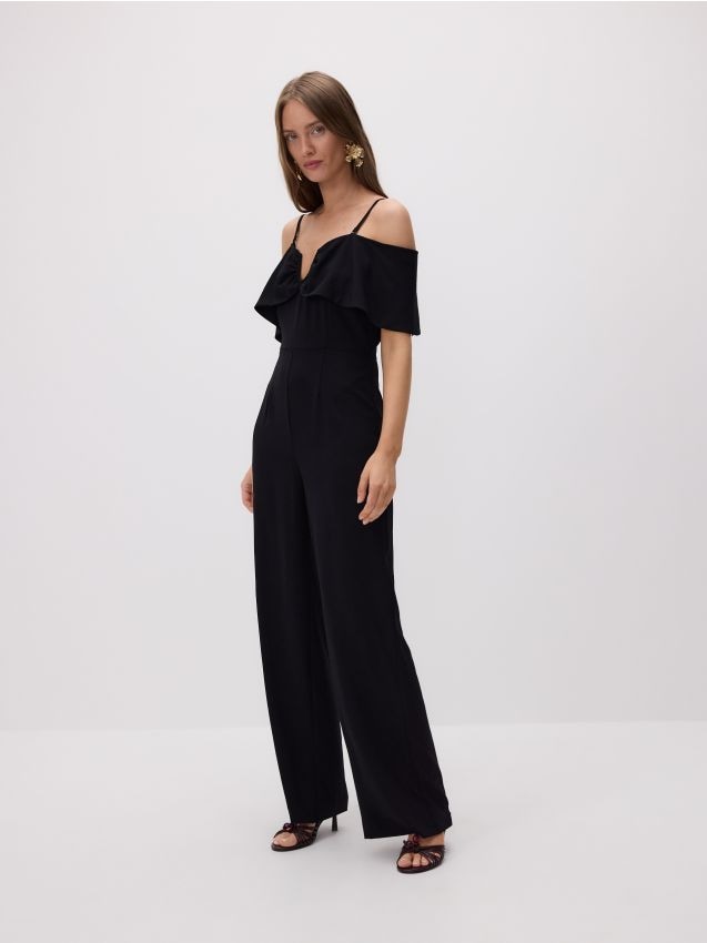 Jumpsuit with decorative ruffle detail - RESERVED