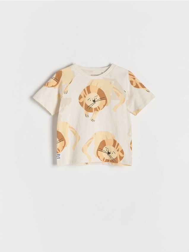 T-shirt i bomull med tryck - RESERVED