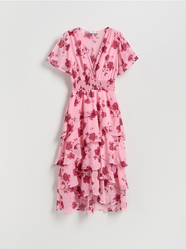 Patterned dress with ruffles - RESERVED