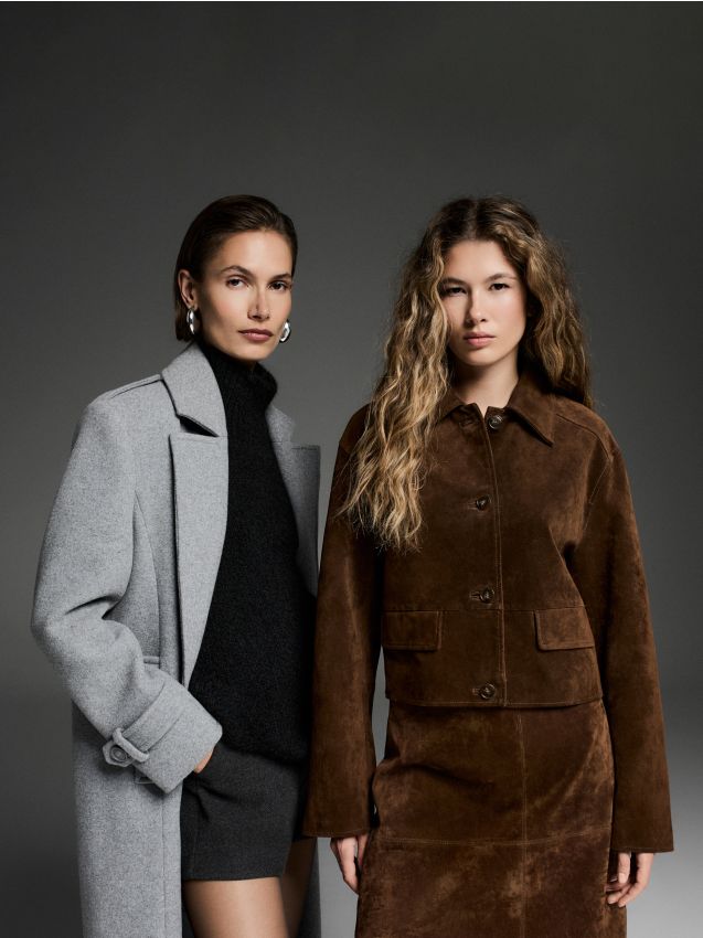 Suede jacket with pockets - RESERVED