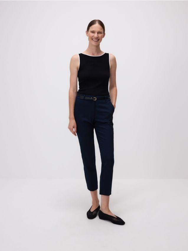 Cigarette trousers with belt - RESERVED