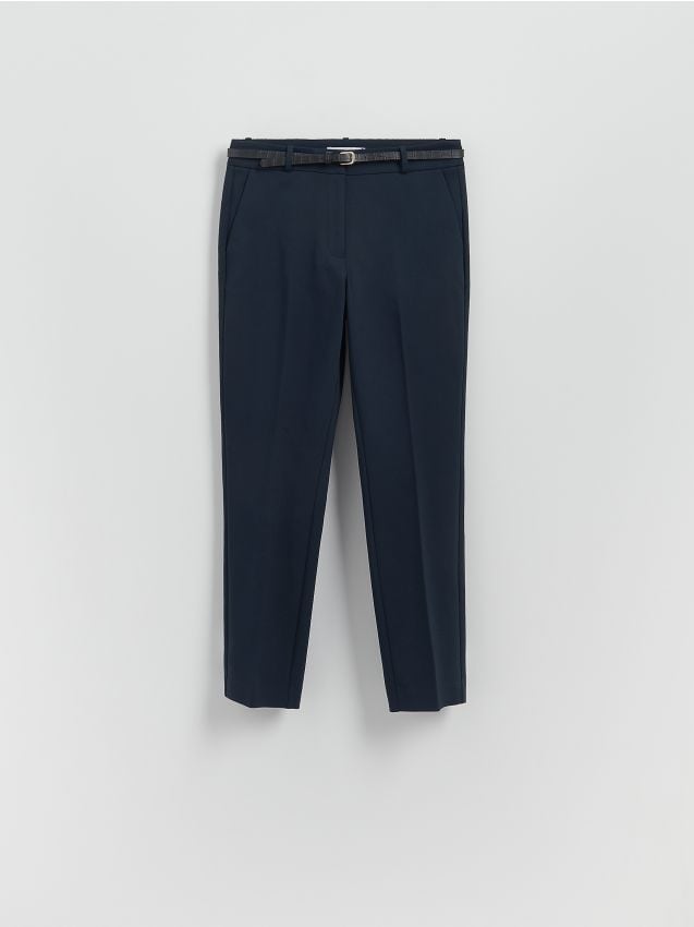 Cigarette trousers with belt - RESERVED