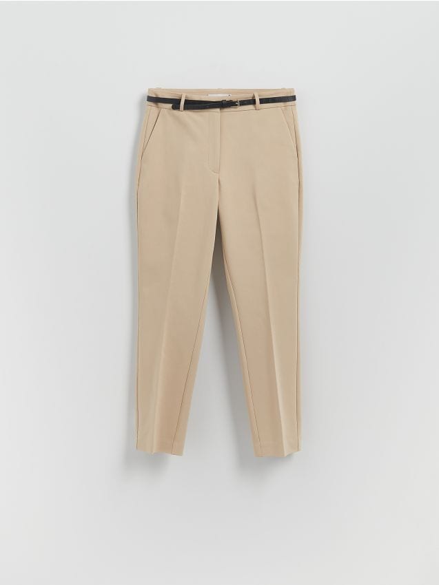 Cigarette trousers with belt - RESERVED