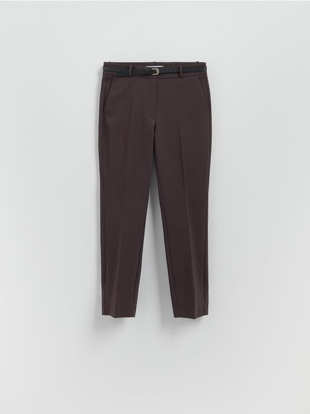 Cigarette trousers with belt - RESERVED