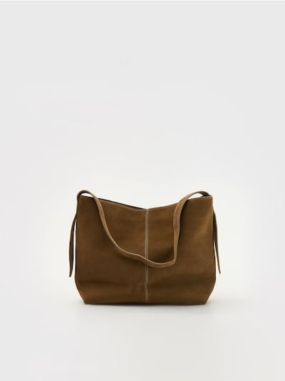 Zamszowa torebka shopper
