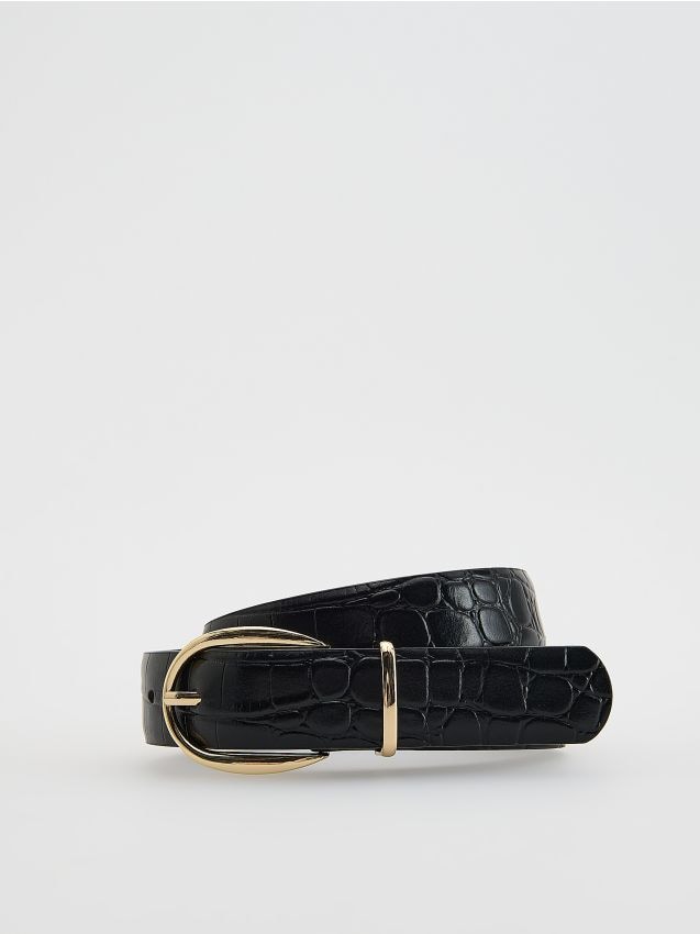 Reserved Reserved - Δερμάτινη ζώνη με ζωικό μοτίβο