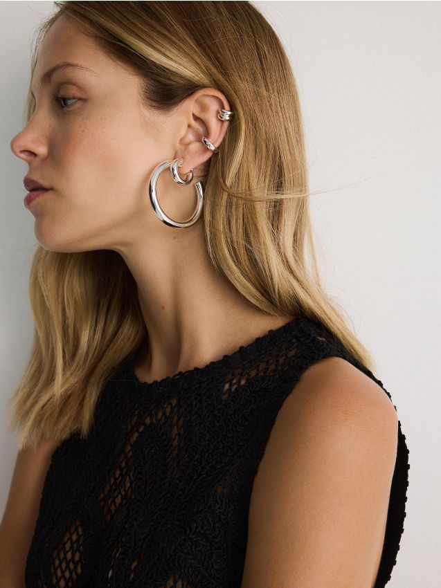 Reserved - earrings - argintiu