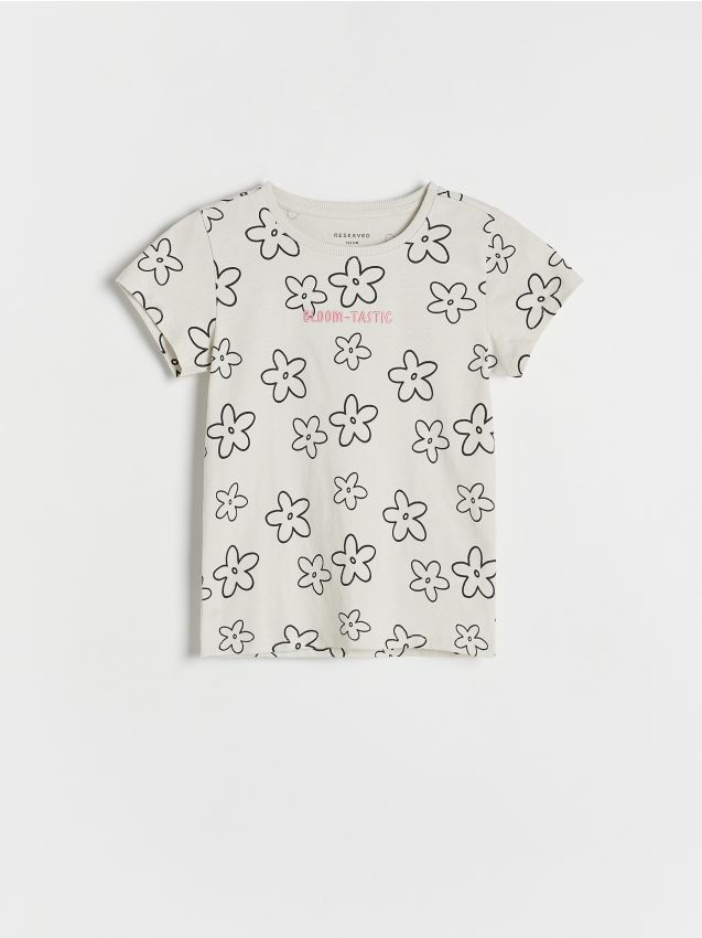 Cotton T-shirt with print - RESERVED