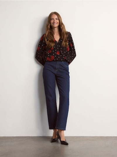 Patterned viscose blouse