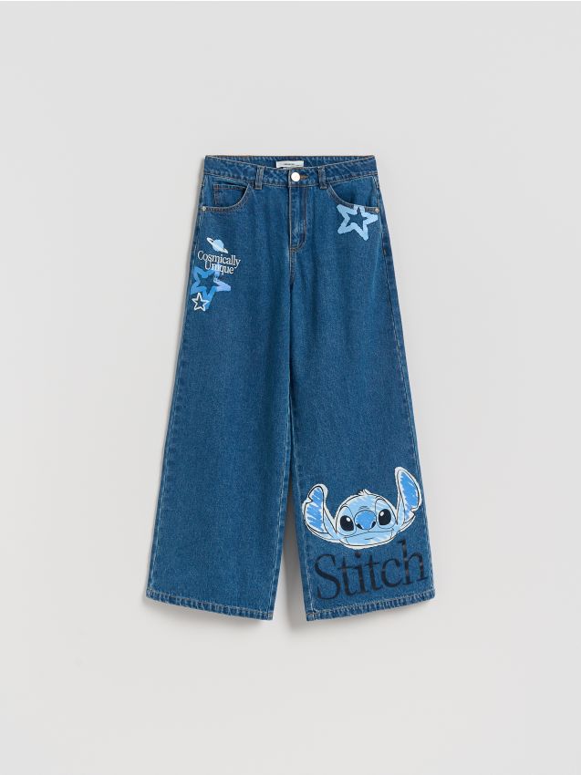 Reserved - Blugi cu crac larg Lilo și Stitch - albastru
