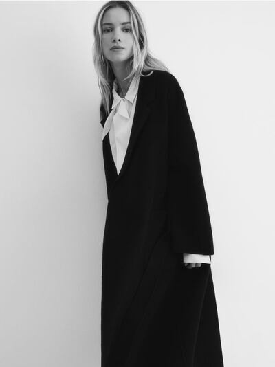 Longline wool blend coat