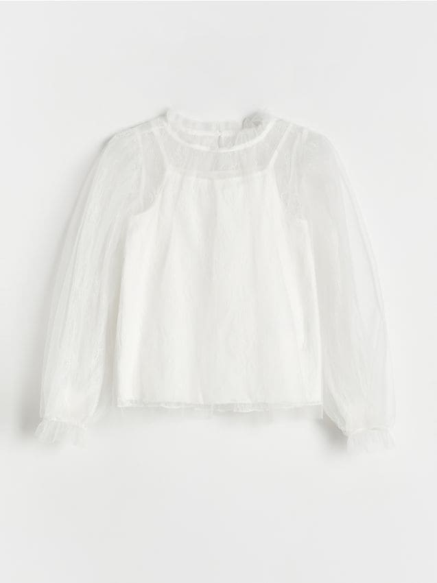 Lace T-shirt with vest - RESERVED
