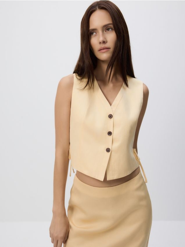 Linen blend vest - RESERVED