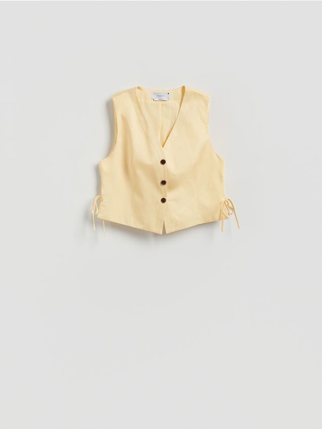 Linen blend vest - RESERVED