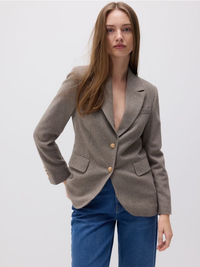 Blazer van een wolmix, met een rij knopen - RESERVED