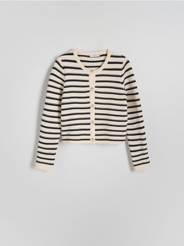 Gilet à coupe boxy en mailles de coton texturé - RESERVED