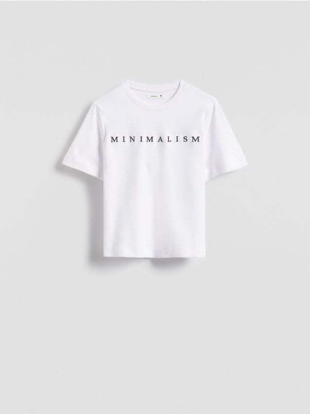 T-shirt with embroidered slogan - RESERVED
