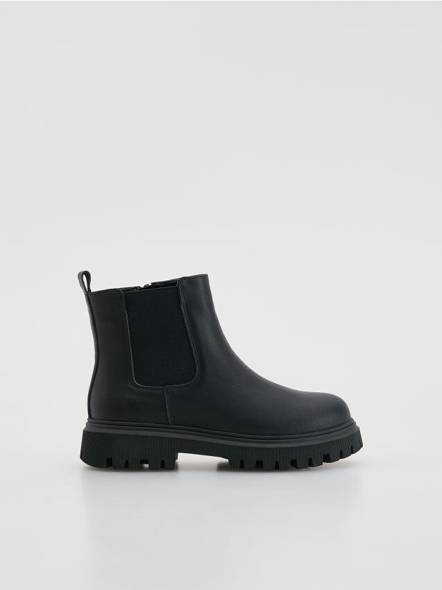 Reserved - Botine din piele - negru