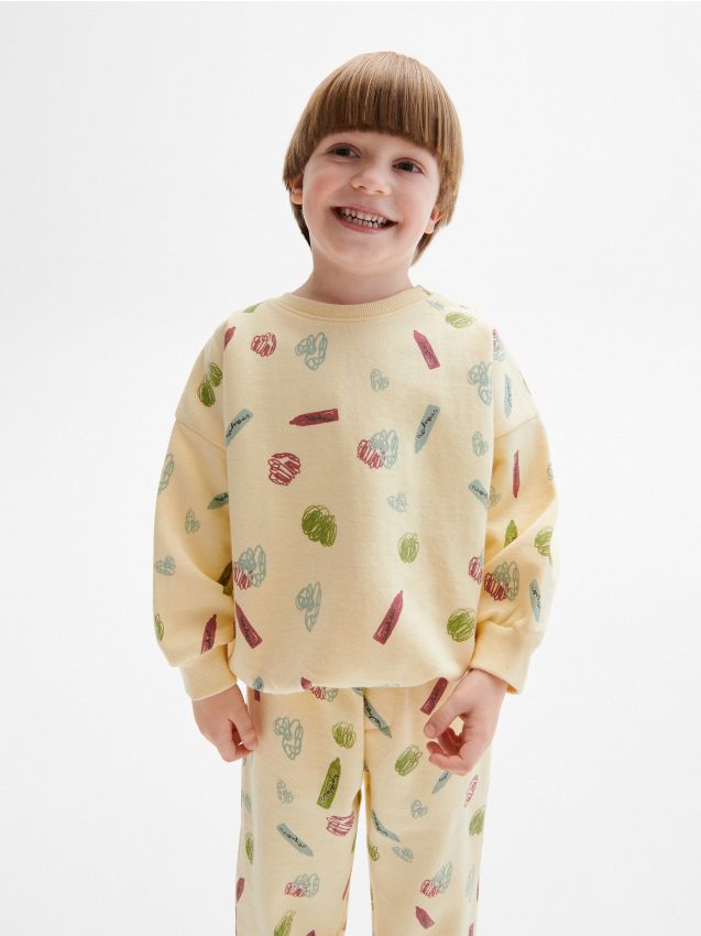 Cotton rich sweatshirt with print - RESERVED