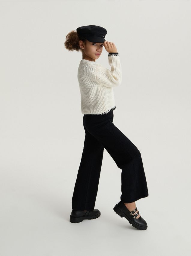 Wide leg jersey trousers - RESERVED