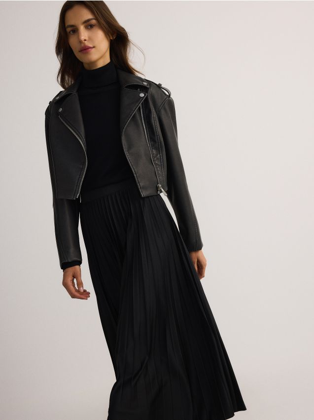 Pleated maxi skirt jacket 2025