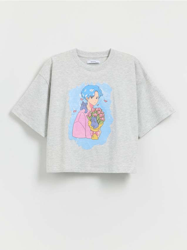 Reserved - Tricou cu imprimeu - gri deschis