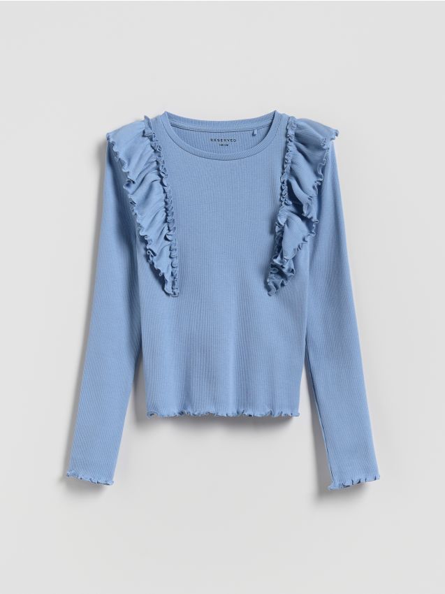 Rebrasta bluza s volanom - RESERVED