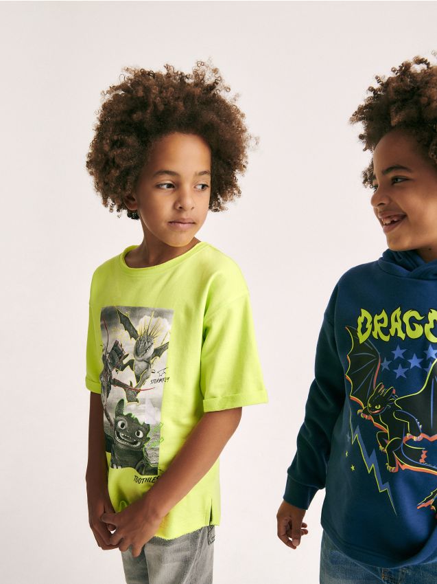 BOYS` T-SHIRT - galben-deschis - RESERVED