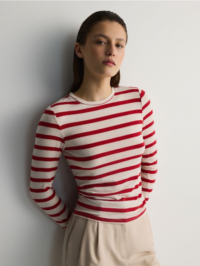 Reserved - tricou cu mânecă lungă cu conținut ridicat de viscoză - multicolor