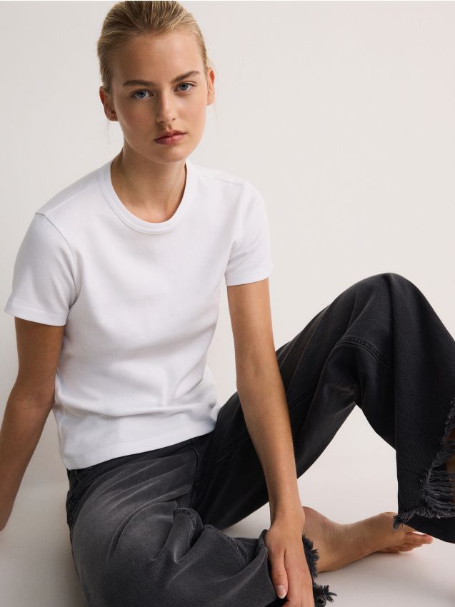 Reserved - tricou din bumbac greu - alb