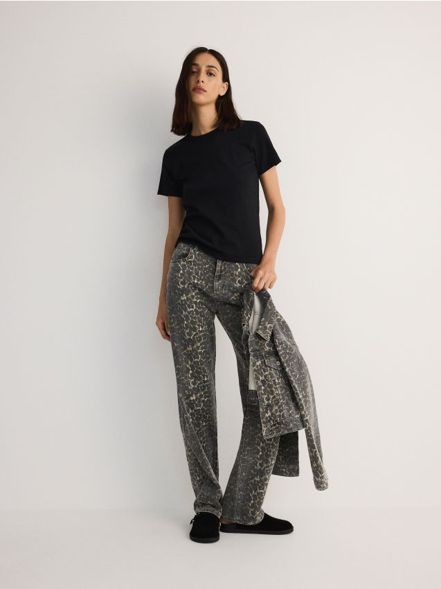 Reserved - tricou din bumbac greu - negru