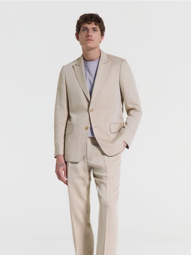 Slim fit blazer with lyocell blend - RESERVED