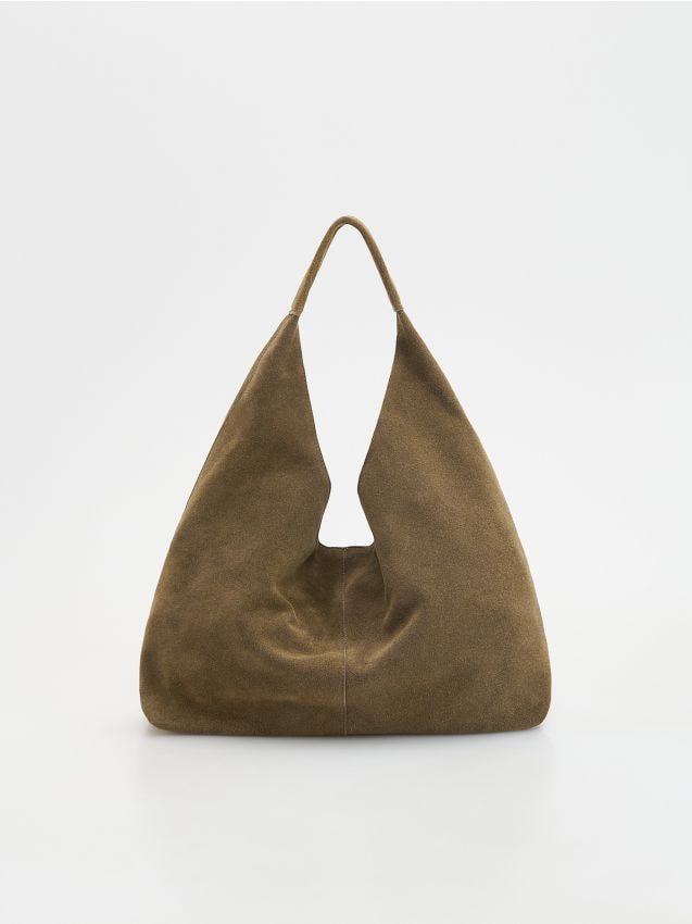 Suede jacket with collar - RESERVED