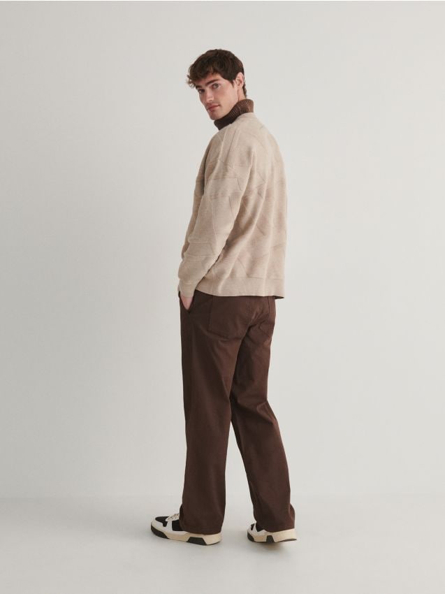 Reserved - Pantaloni loose - maro-închis