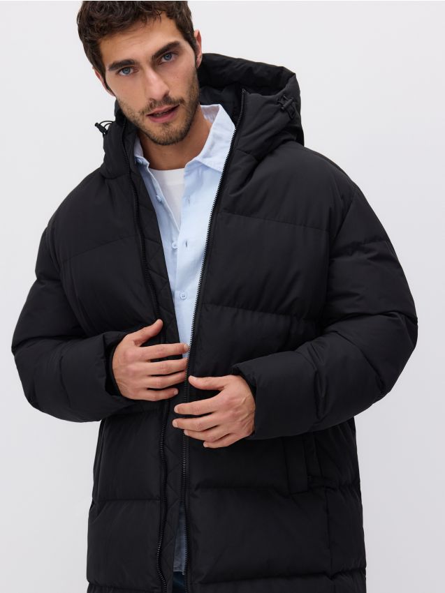 Quilted coat with hood Color black RESERVED 335CV 99X