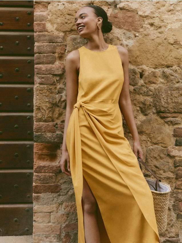 Dress with decorative tie detail - RESERVED