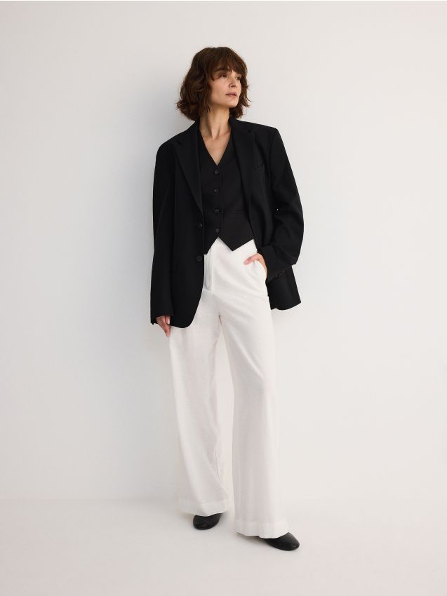 Loose linen trousers - RESERVED